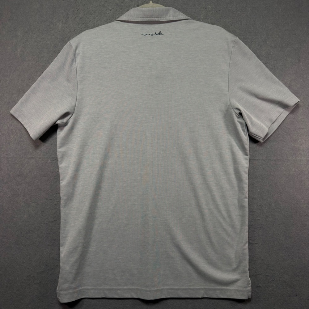 TravisMathew Mens Gray Americana Flag Stripe Pima Cotton Golf Polo Shirt Large - Picture 3 of 9